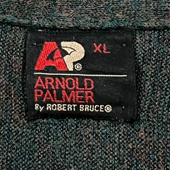 Vintage 70s Arnold Palmer by Robert Bruce Green Cardigan Sweater XL USA ILGWU - Picture 4 of 8